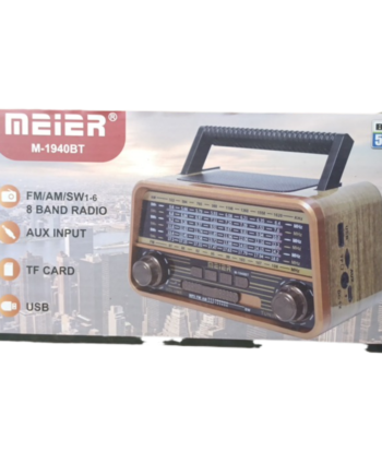 رادیو و اسپیکر وایرلس بلوتوثی و پخش از یو اس بی و رم MEIER RADIO WIRELESS SPEAKER WITHE USB TFT MUSIC PLAYER M-1940BT
